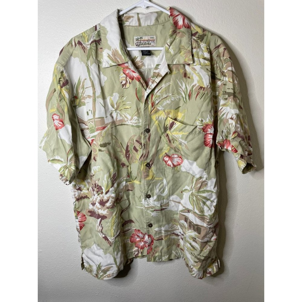 Pataloha Patagonia Hawaiian Shirt 2003 Large Limited Edition Hibiscus Palm tree